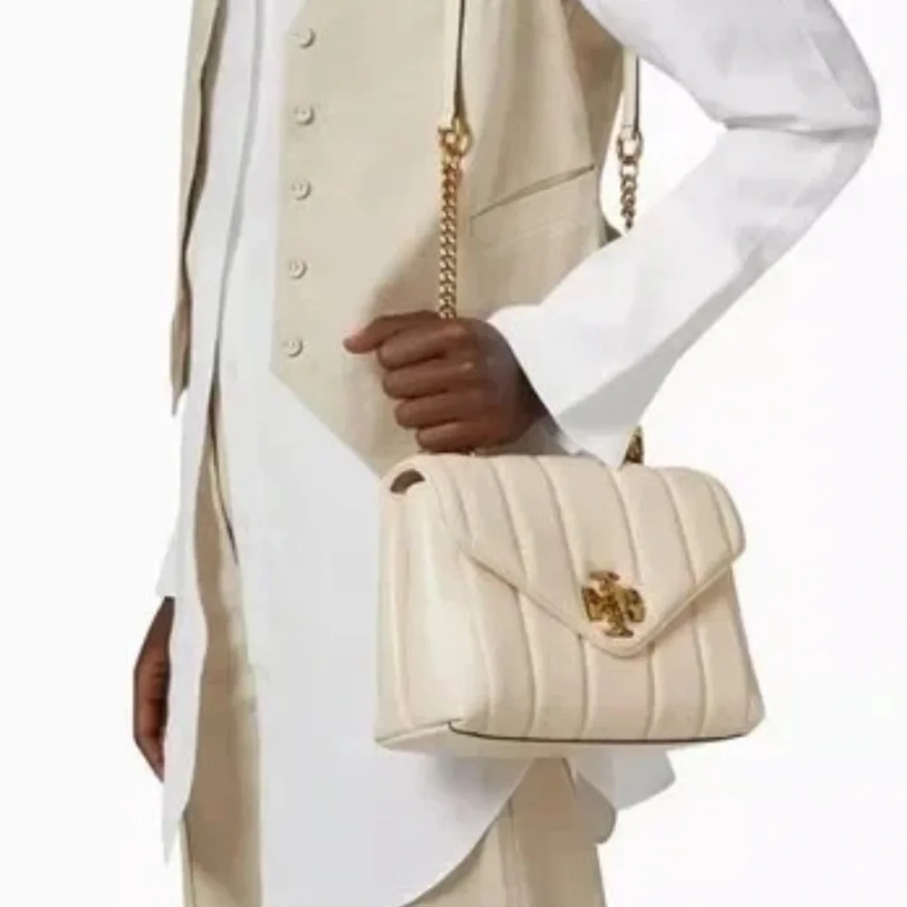 Tory Burch Kira Small Quilted Leather Top Handle Satchel Black Gold NWT - Picture 10 of 11